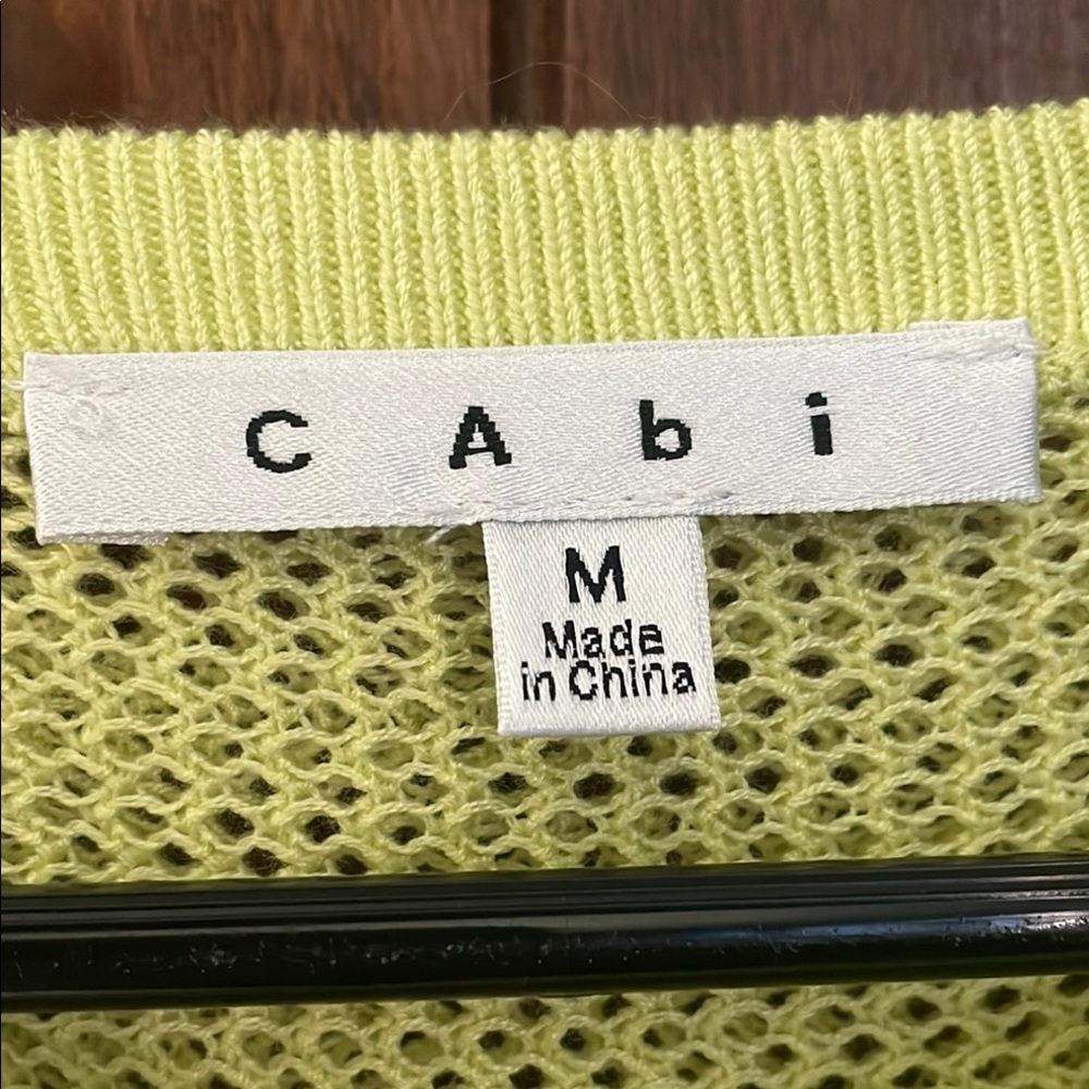 Cabi Split Back Pullover Sweater Women’s Neon Lim… - image 7